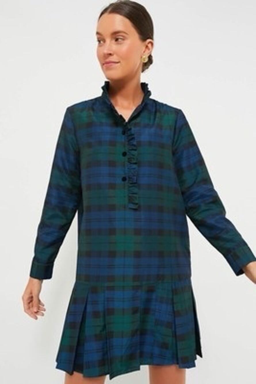 Tuckernuck Blackwatch Tartan Plaid Tate Pleated Dress 2XL NWT Preppy Heritage